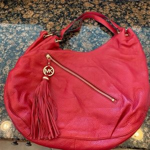 Michael Kors red leather bag